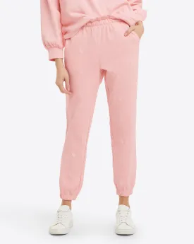 Bobbie Sweatpants in Pink Embroidered Viola