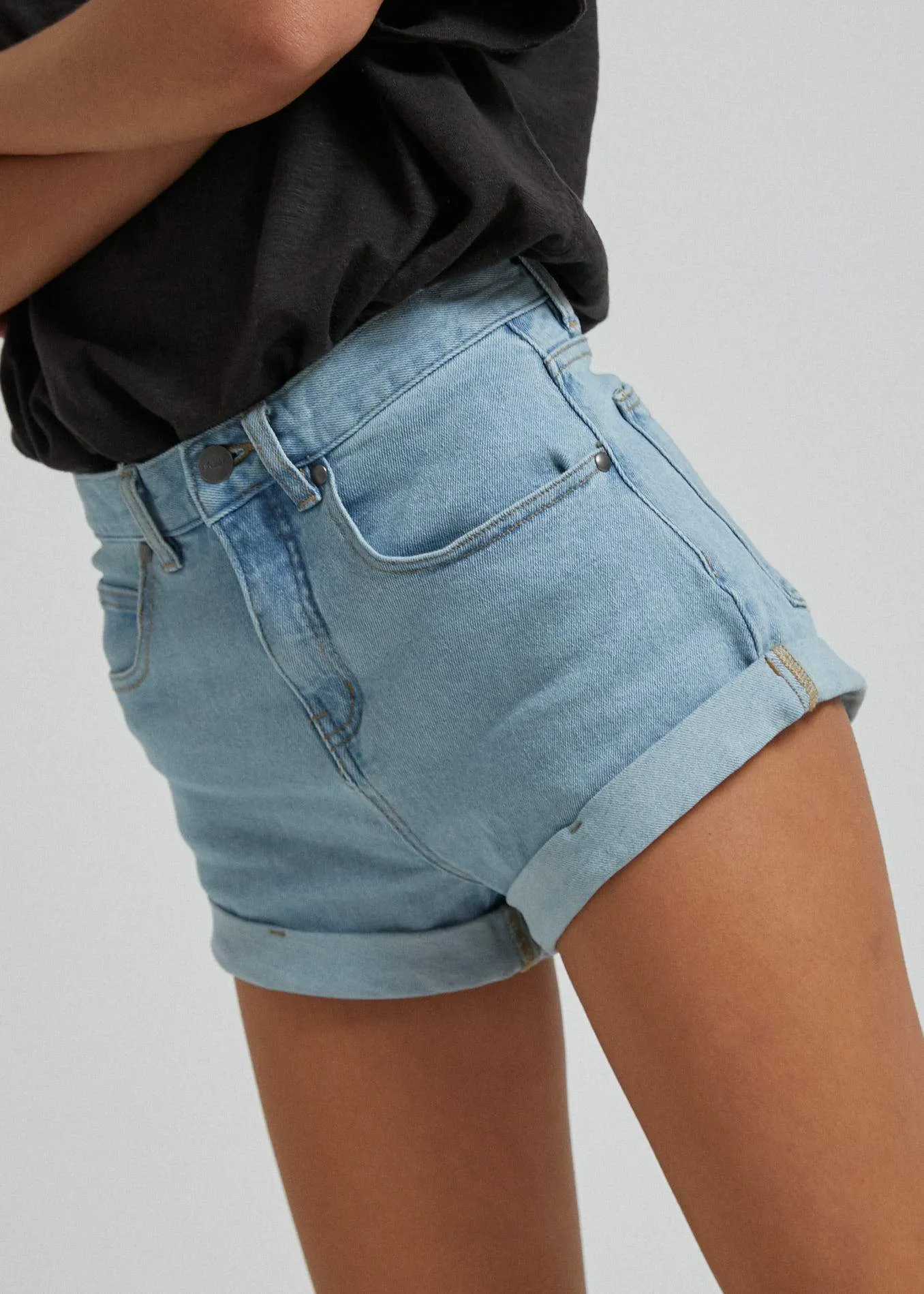 Afends Womens Tyler - Denim Short - Stone Blue