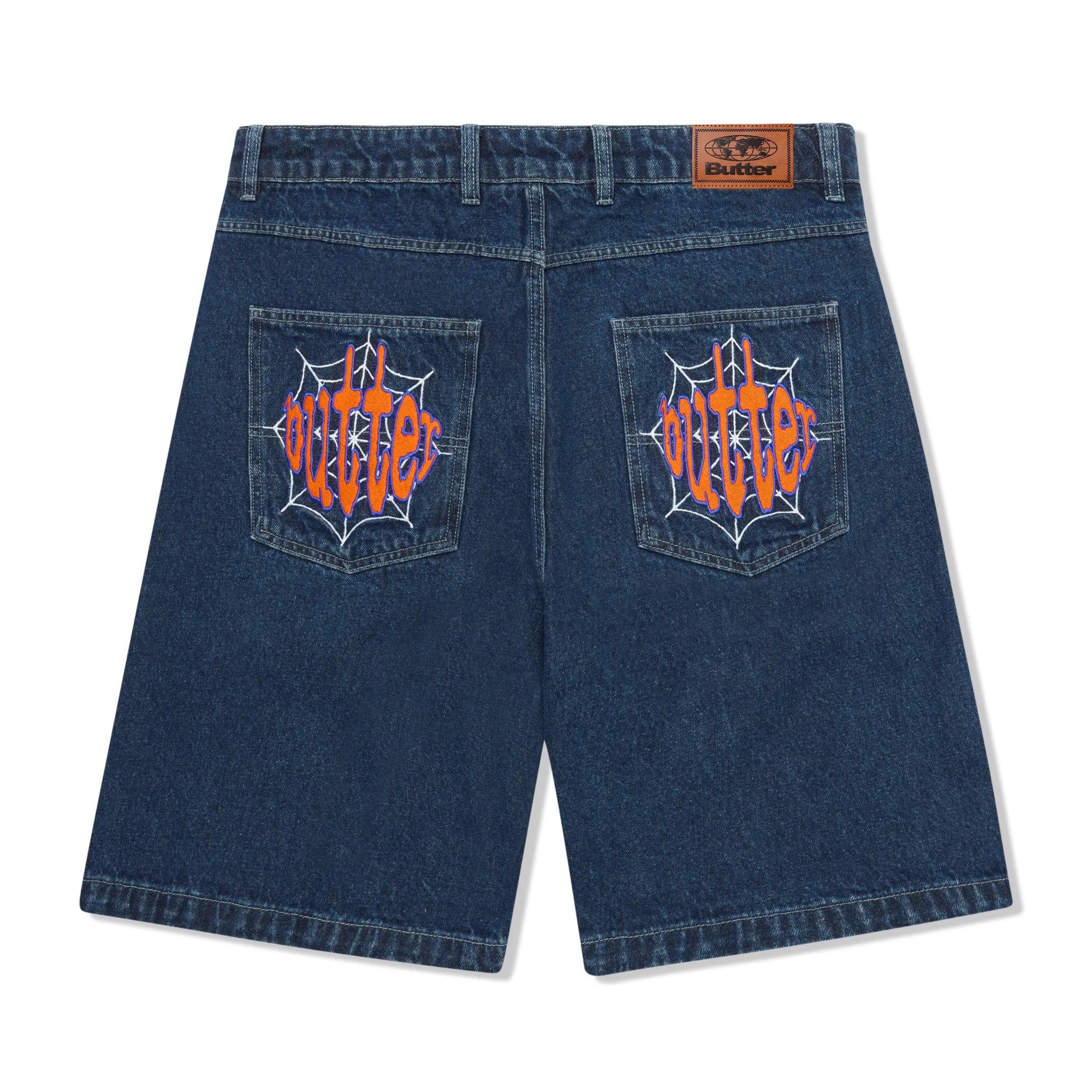 Butter Goods Spider Denim Shorts Dark Indigo